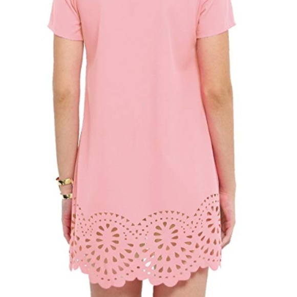 NWOT Women's Crew Neck Short Sleeve Dress - Picture 2 of 3